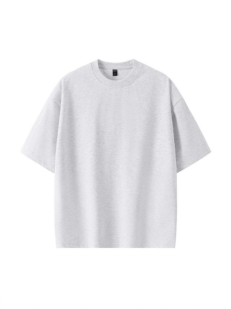 220G Pure Cotton Pure Color Short-Sleeved T-Shirt Men'S Summer Loose Thin Breathable Simple Versatile Couple Casual T-Shirt - Image 4