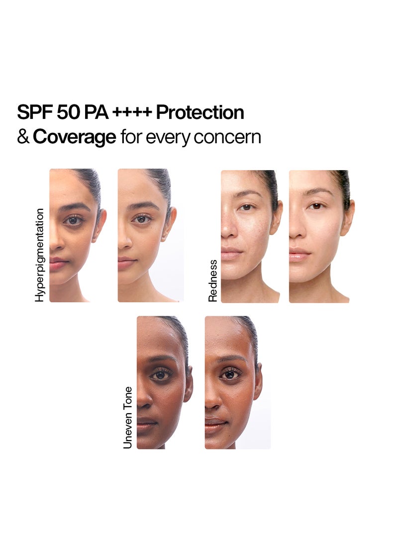 WishCare Daily Fluid Tinted Sunscreen SPF50 PA++++| M202 | Broad Spectrum Protection for all skin types | In-Vivo Tested Tinted Sun Screen | D-Panthenol, Niacinamide, Ectoin & Ginseng | Evens & Protects | 50ml - Image 3