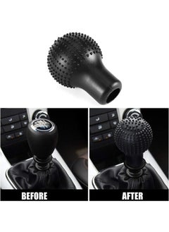 Gear Stick Cover Car Gear Knob Cover, Silicone Gear Stick Knob Cover Soft Shift Knob Cover, Gear Shifter Knob Covers Protector, Anti-slip Universal.Black