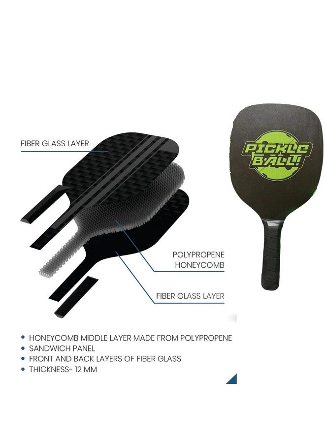 Chocozone Pickleball Paddles with Balls Wooden Pickle Ball Rackets Indoor Outdoor Sports for 5 6 7 8 9+ Years Old Kids & Adults - Image 2