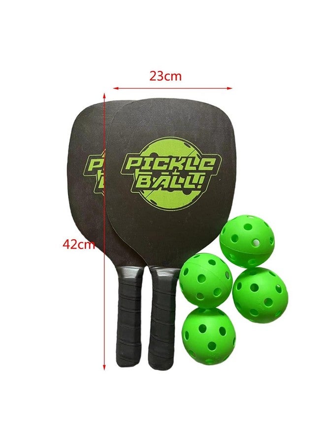 Chocozone Pickleball Paddles with Balls Wooden Pickle Ball Rackets Indoor Outdoor Sports for 5 6 7 8 9+ Years Old Kids & Adults - Image 3