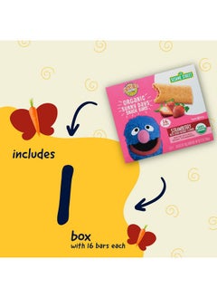 Earth's Best Earth's Best Organic Kids Snacks, Sesame Street Toddler Snacks, Organic Sunny Days Snack Bars for Toddlers 2 Years and Older, Strawberry with Other Natural Flavors, 16 Bars Per Box  - Image 4