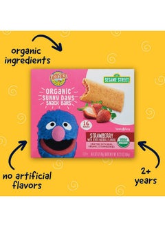 Earth's Best Earth's Best Organic Kids Snacks, Sesame Street Toddler Snacks, Organic Sunny Days Snack Bars for Toddlers 2 Years and Older, Strawberry with Other Natural Flavors, 16 Bars Per Box  - Image 2