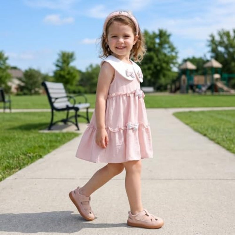 STQ Toddler Boys Girls Sandals Wide Toe Mary Jane Dress Shoes Suitable for Party School Uniform Summer Flower Girl Shoes - Image 2