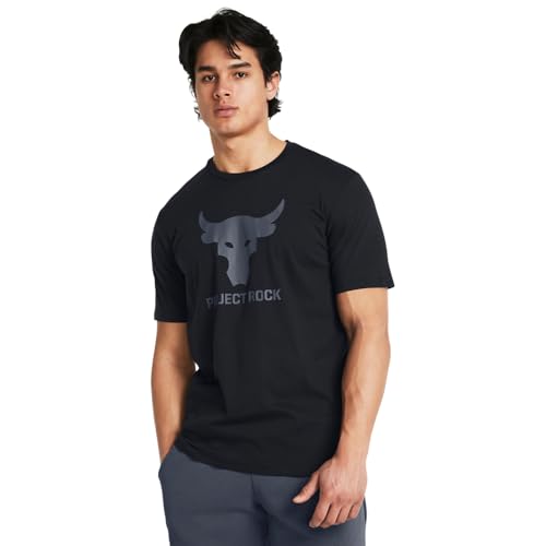 Under Armour Men's Project Rock Payoff Graphic Short Sleeve T Shirt, (001) Black / / Downpour Gray, Small - Image 1