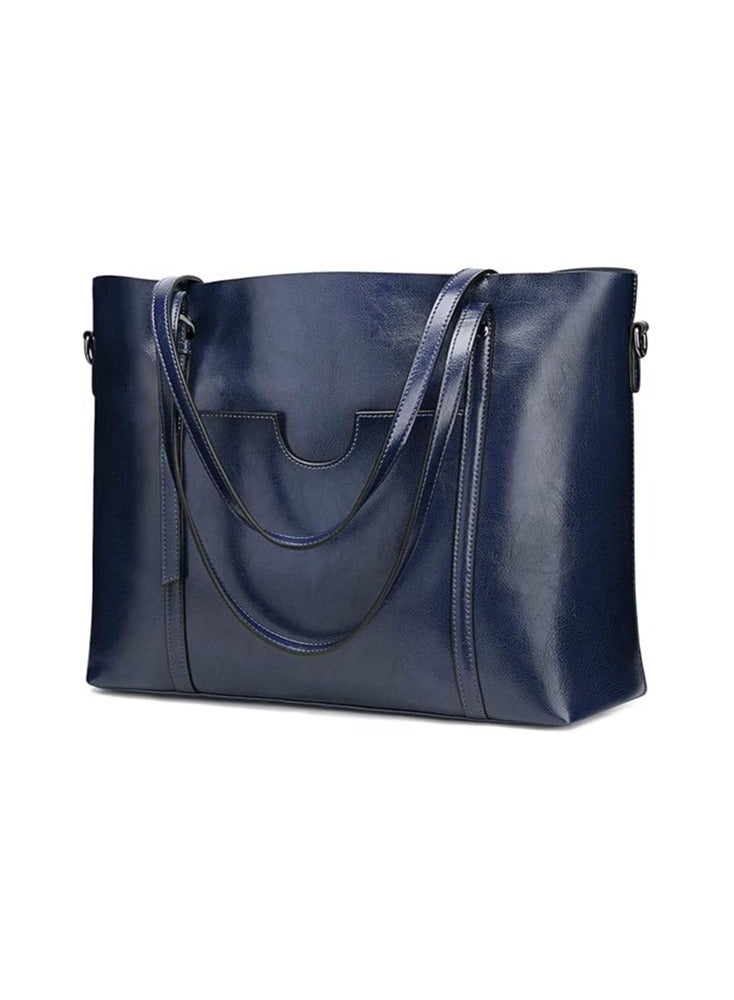 NIBEMINENT Women Genuine Leather Handbag Purse Top Handle Satchel Daily Work Tote Shoulder Bag Large Capacity  - Image 1