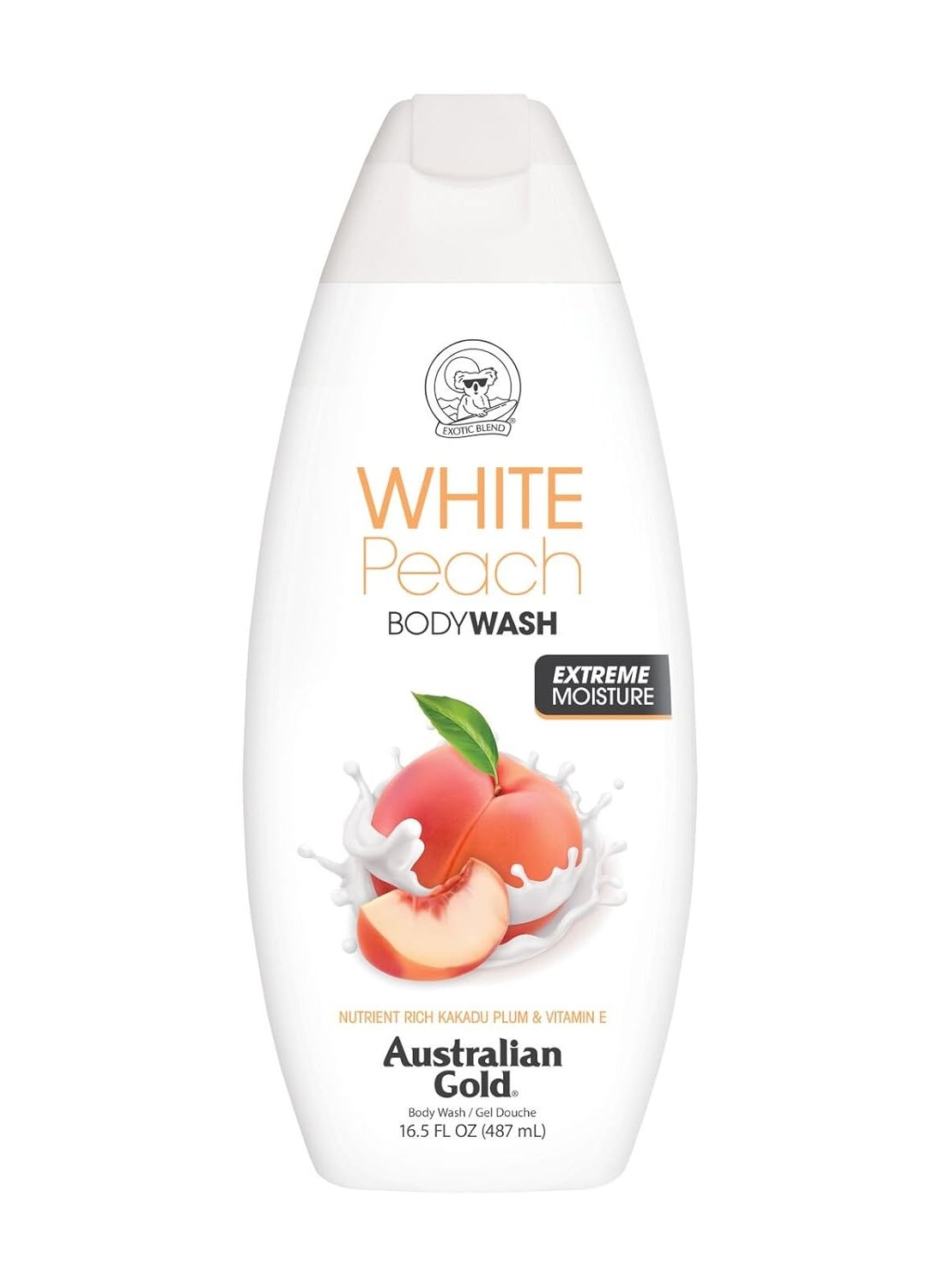 Australian Gold Australian Gold Body Wash Gentle  Moisturizing with Nutrient Rich Kakadu Plum  Vitamin E White Peach 165 Ounce 
