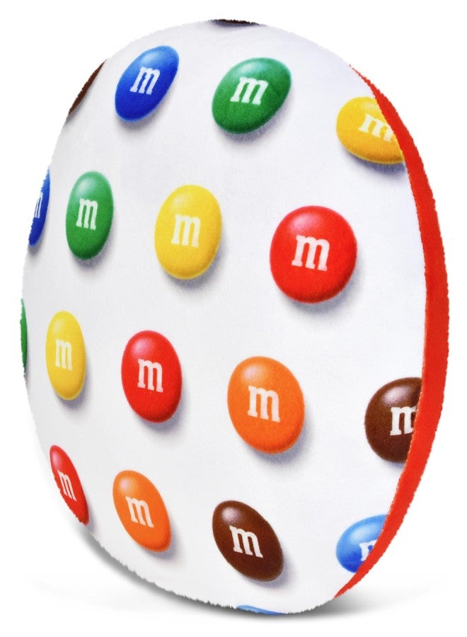 iscream M&M's 10.75" Mini Round Plush Fleece Double Sided Pillow, Red - Image 3