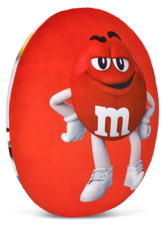 iscream M&M's 10.75" Mini Round Plush Fleece Double Sided Pillow, Red - Image 2