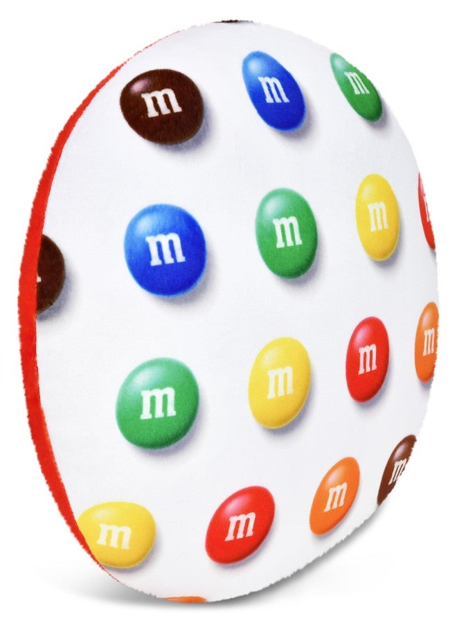 iscream M&M's 10.75" Mini Round Plush Fleece Double Sided Pillow, Red - Image 5