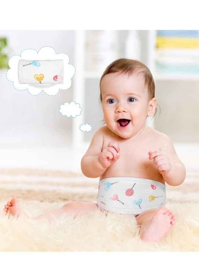 Kissy Baby 3Pcs Cartoon Cotton Baby Infant Umbilical Cord Belly Bands Belly Protector Baby Belly Button Band Bellies Umbilical Hernia Belt Soft Newborn Navel Belt for 0-12 Months, 3 Styles - Image 2