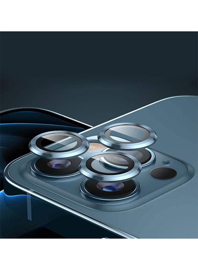 3 قطع من واقي عدسة الكاميرا لهاتف آيفون 12 برو ماكس أزرق / شفاف - Image 3