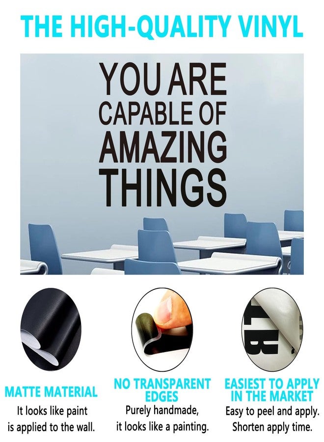 AnFigure Inspirational Quotes Wall Stickers for Office: Motivational Gym School Classroom Garage Bedroom Vinyl Art Wall Decals - You are Capable of Amazing Things 18" X 15" - Image 2