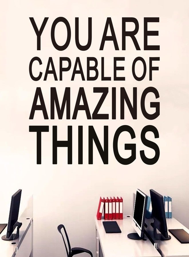 AnFigure Inspirational Quotes Wall Stickers for Office: Motivational Gym School Classroom Garage Bedroom Vinyl Art Wall Decals - You are Capable of Amazing Things 18" X 15" - Image 5