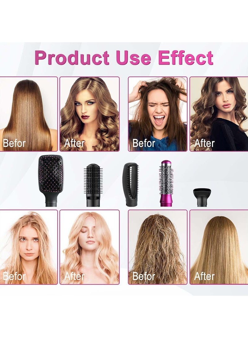 SYOSI 5 in 1 Hair Dryer Brush Salon Negative Ionic Electric Hot Air Brush Detachable and Interchangeable Hair Straightener Curly Hair Comb Make Hair Smooth Hot Air Wrap Brush with Heat Protective Glove - Image 3
