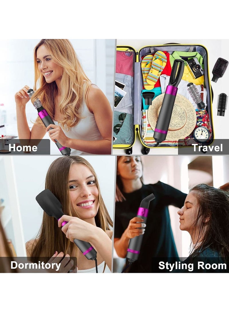 SYOSI 5 in 1 Hair Dryer Brush Salon Negative Ionic Electric Hot Air Brush Detachable and Interchangeable Hair Straightener Curly Hair Comb Make Hair Smooth Hot Air Wrap Brush with Heat Protective Glove - Image 5