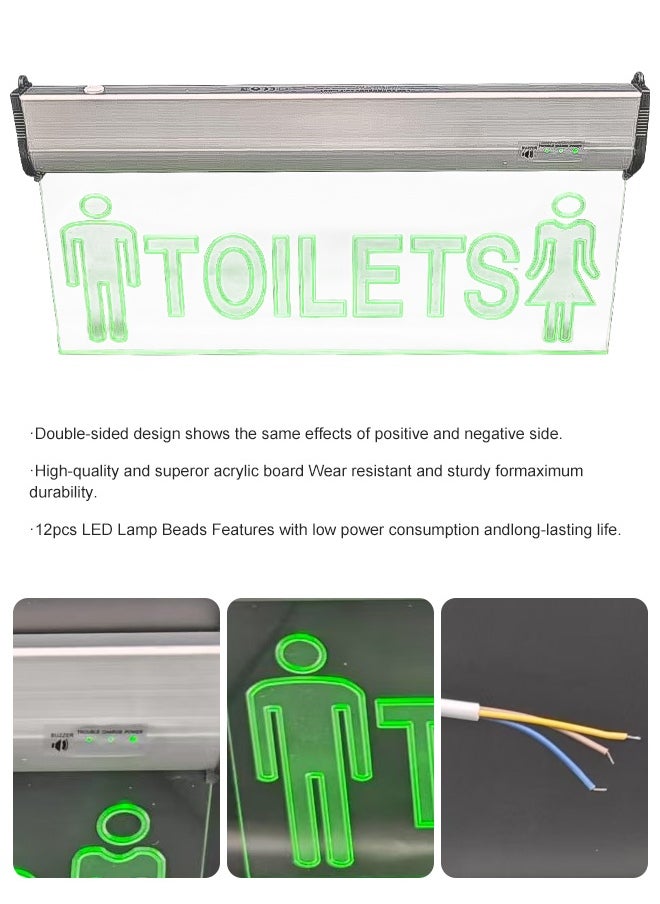 Generic Shopping mall hanging toilet signs Hotel catering toilet double-sided light flashing tips high-grade male and female identification Apartment hotel toilet hanging light box custom LOGO lights on four sides  - Image 3