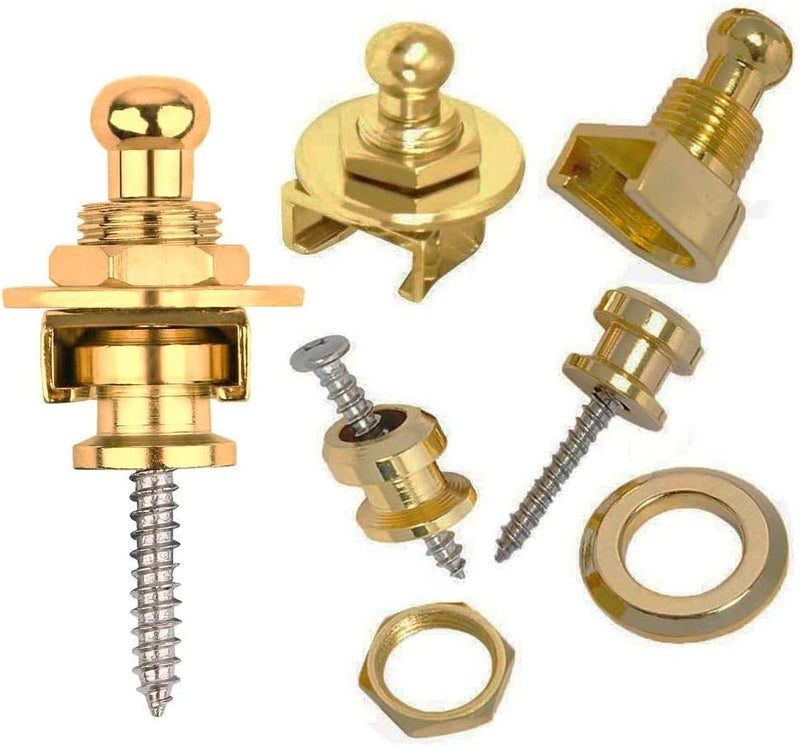 Eyech 4Pcs Gold Guitar Strap Locks Set Security Quick Release Guitar Straplocks Button Set for Guitar Bass - Image 4