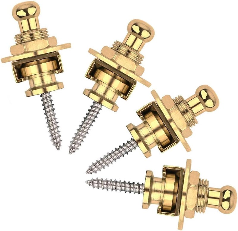 Eyech 4Pcs Gold Guitar Strap Locks Set Security Quick Release Guitar Straplocks Button Set for Guitar Bass - Image 3