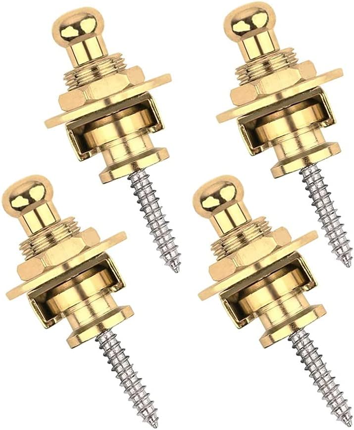 Eyech 4Pcs Gold Guitar Strap Locks Set Security Quick Release Guitar Straplocks Button Set for Guitar Bass - Image 1