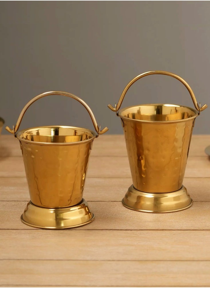 Ayda Stainless Steel Gold  Serving Bucket Balti Kitchenware & Tableware 300Ml  - Image 2