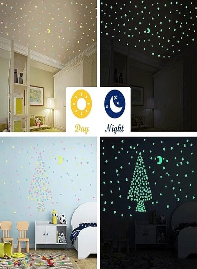 YTM Luminous 3D Glow in The Dark - Glow Stars Stickers for Ceiling, Adhesive 100 pcs 3D Glowing Stars for Starry Sky,Wall Decals for Home - Image 3