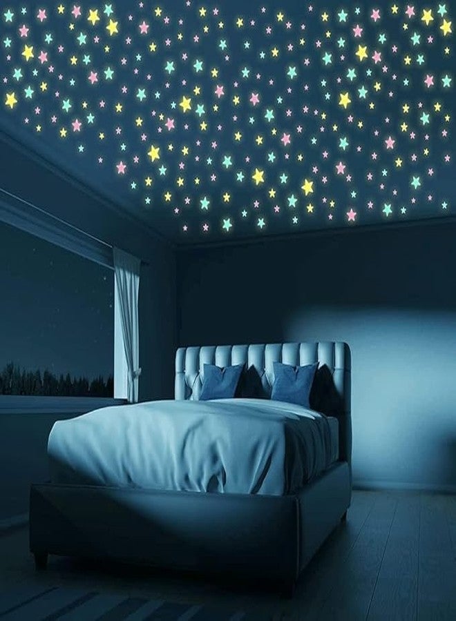 YTM Luminous 3D Glow in The Dark - Glow Stars Stickers for Ceiling, Adhesive 100 pcs 3D Glowing Stars for Starry Sky,Wall Decals for Home - Image 2