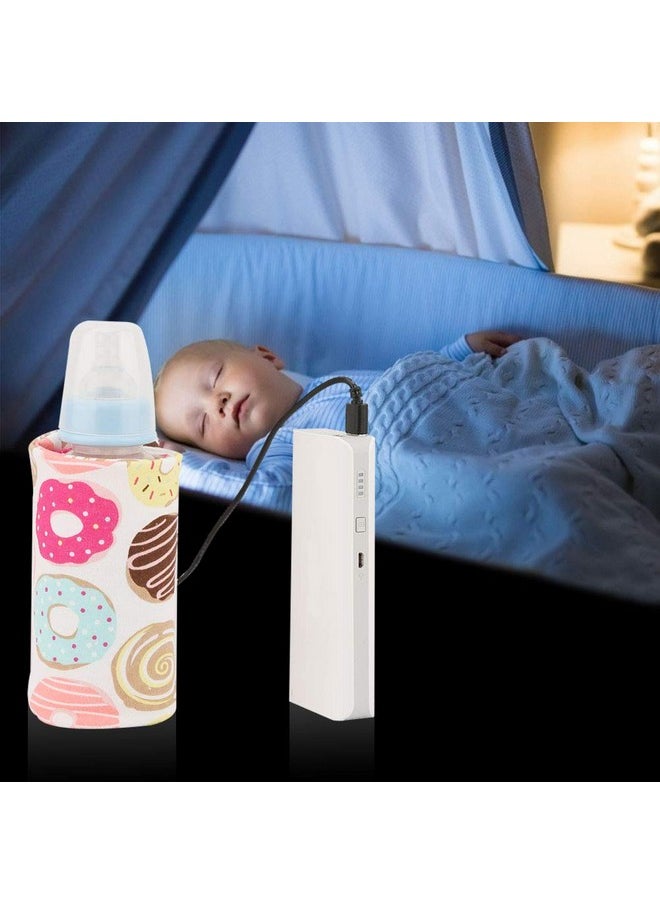 Hilitand - Portable Keep Bottle Warm Usb Travel Milk Heat Keeper Baby Bottle Keep Warmer For Car Tavel Storage Cover Insulation Thermostat(Donut 12) - Image 1