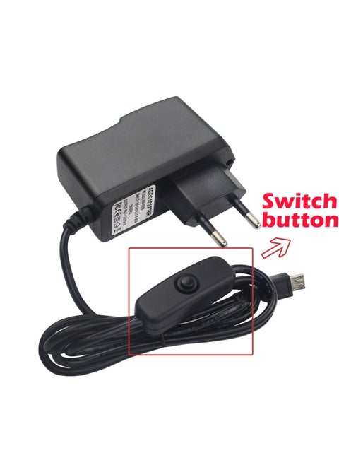 Raspberry Pi 3 Generation Power Supply 5v 2.5A Micro USB Power Supply With Switch Line Raspberry Pi 3-Color:American Regulations