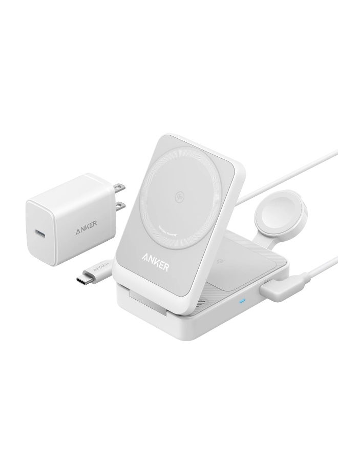 MagSafe Charger Compatible, MagGo 3-in-1 Wireless Charging Station, Qi2 Certified 15W Wireless Stand, Apple Watch Charger for MagSafe, For iPhone 16/15, AirPods (40W USB C Charger Included) - Image 1