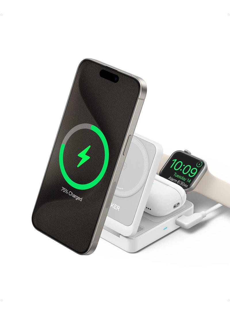 MagSafe Charger Compatible, MagGo 3-in-1 Wireless Charging Station, Qi2 Certified 15W Wireless Stand, Apple Watch Charger for MagSafe, For iPhone 16/15, AirPods (40W USB C Charger Included) - Image 2