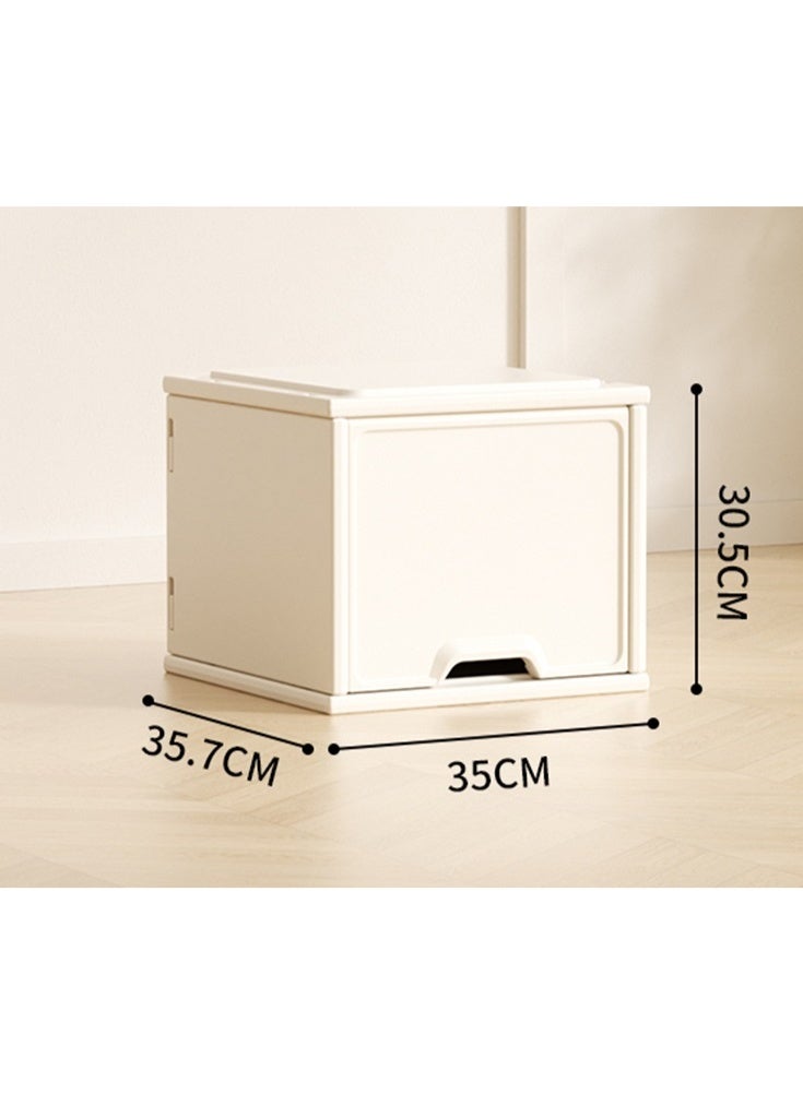 فول جوي خزانة أطفال قائمة بذاتها مصنوعة من مادة صناعية، أفقية، مغلقة من الخلف، مع باب مفصلي، 35.5 × 35.5 × 30.5 سم - Image 2