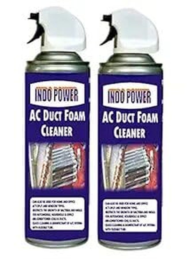 INDOPOWER AC Duct Foam Cleaner For Window AC & Split AC Cleaning Remove Dust Insects Odour & Germs Eliminates Virus Bacteria & Fungus Easy To Use and Safe For Daily 500Ml (Pack Of 2) - Image 1