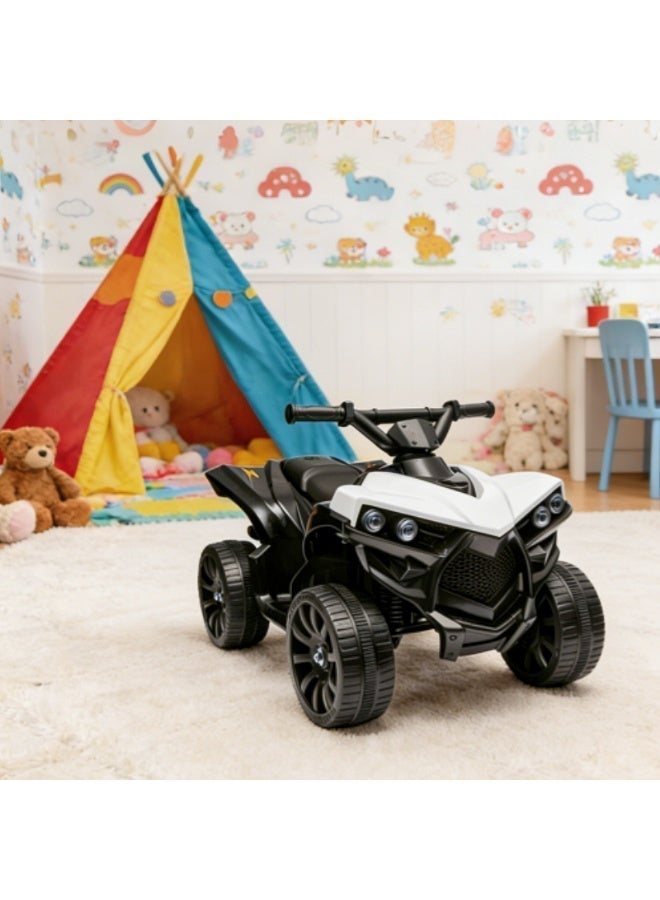 NEWLAN Kids ATV Ride-On Car - Forward/Reverse Switch, Music & LED Headlights, Cool and Stylish Black-and-White Color Scheme, Slow Start for Safe Play. 70*45*42cm - Image 4