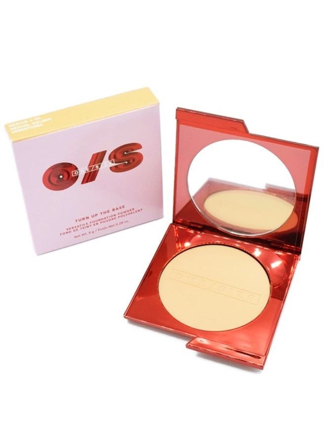 One size - One Size Patrick Starrr Turn Up The Base Versatile Powder Foundation - Medium 4 (G) - Medium, Golden Undertones - Face Pressed Powder Makeup Foundation Medium-to-Full Coverage, Soft Matte Finish - Image 1
