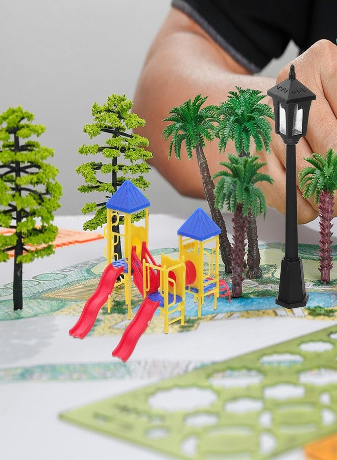 جارنيك مجموعة ملعب بيت الدمية المصغر من جارنيك مع زحليقة، ملعب صغير بلاستيكي ملون لبيت الدمية أو طاولة الرمل، حرف يدوية لبيت الدمية، زينة منزلية - Image 3
