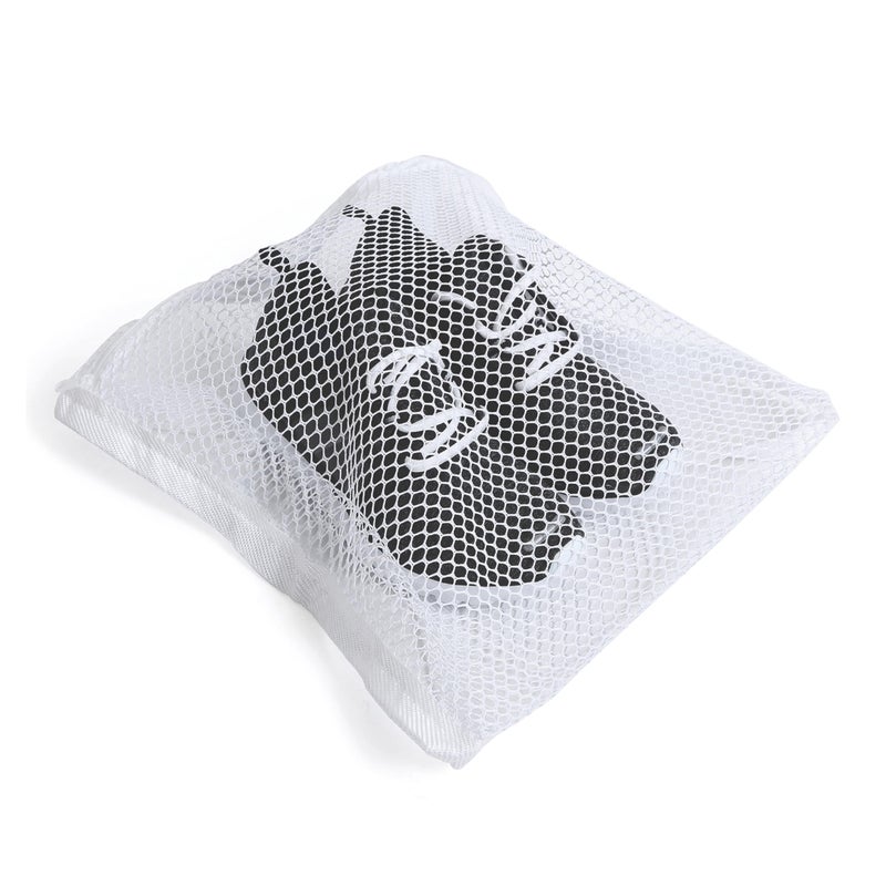 Smart Design Sneaker Dryer  Wash Bag w Elastic Straps  Durable Fabric  for Shoes Clothing  Laundry  Home Organization 155 x 155 Inch White