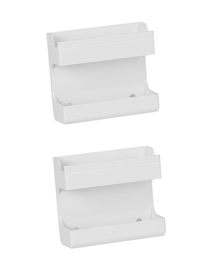 2pcs, remote control storage rack (white), wall mounted remote control rack, remote control organizer rack, wall mounted remote control rack, remote control storage box, remote control wall hanger. - Image 2