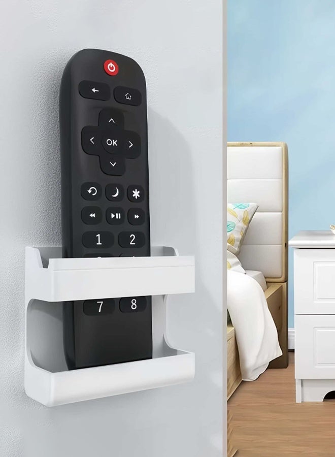2pcs, remote control storage rack (white), wall mounted remote control rack, remote control organizer rack, wall mounted remote control rack, remote control storage box, remote control wall hanger. - Image 4