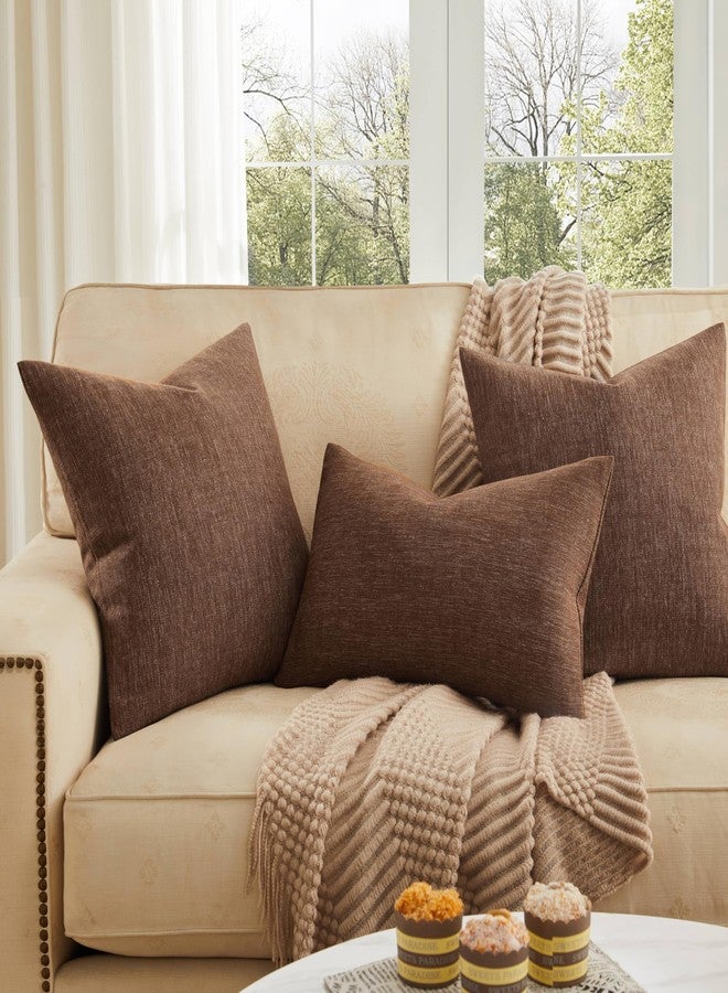 ZeeMart Rustic Cotton Linen Throw Pillow Covers Set of 2, 18x18 Inch Brown, Farmhouse Style Decorative Couch Pillow Cases Cushion Covers for Sofa Bed Living Room Home Decor - Image 4