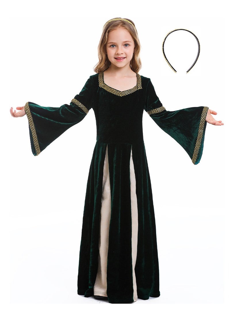 Al Aoyama girls retro medieval girls clothing,palace style trumpet sleeve long dress  - Image 1
