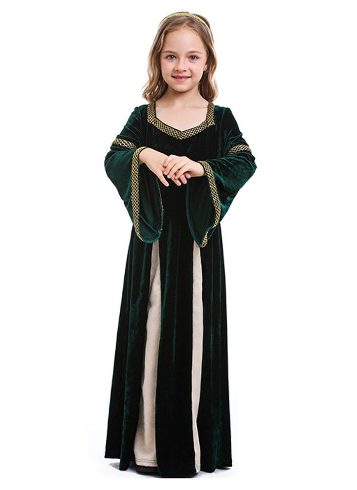 Al Aoyama girls retro medieval girls clothing,palace style trumpet sleeve long dress  - Image 3