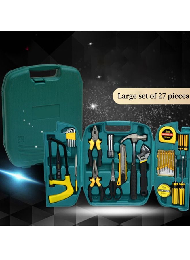 Arabest 27-Piece Tool Set General Household Hand Kit , Wrench Set with Hammer Screwdriver Saw, Auto Repair, Furniture Maintenance Combination Set, Suitable for Auto Repair Shop / Home Use (With Storage Box)  - Image 2