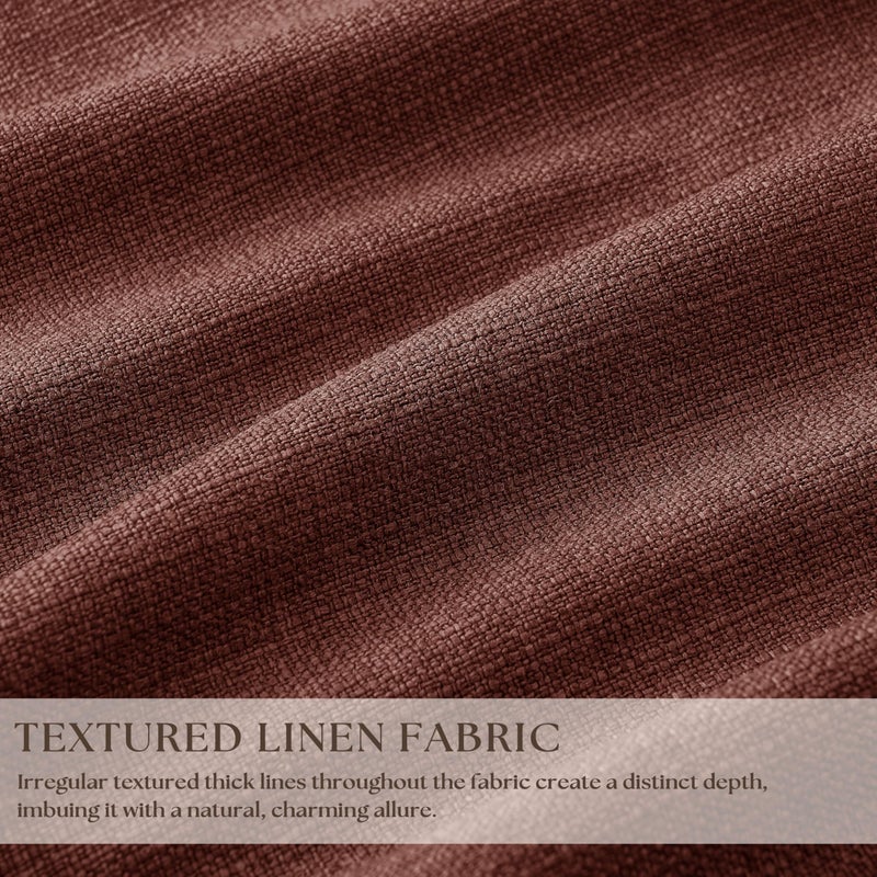 TWODRAPES Maroon Blackout Pinch Pleated Linen Curtains 105 Inches Long for Living Room 2 Panels Thermal Insulted Dual Layer Drapes Ceiling Floor 105 Inch Window Curtains Bedroom Chestnut Reddish Brown - Image 3