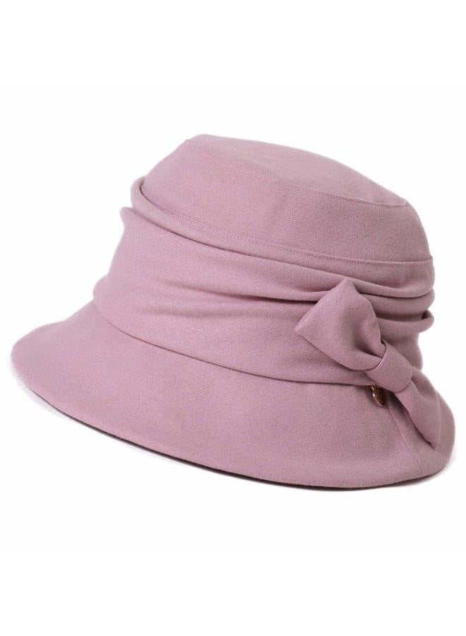 Comhats Womens 1920 Vintage Fedora Bowler Cloche Bucket Church Derby Party Hat Fall Winter Floppy Ladies Pink - Image 1