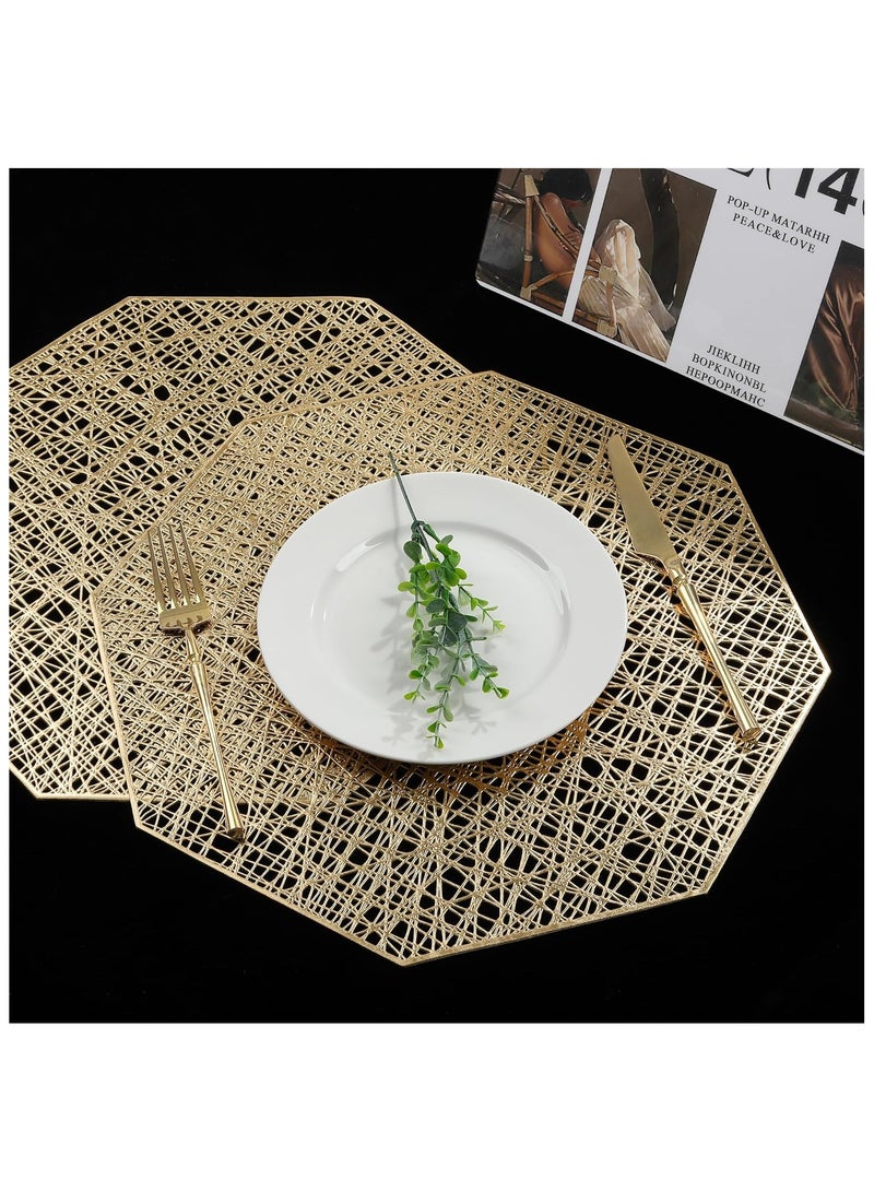 6 قطعة مجموعة الفينيل الجدول ديكور طاولة الطعام وسادة ذهبية - Image 1