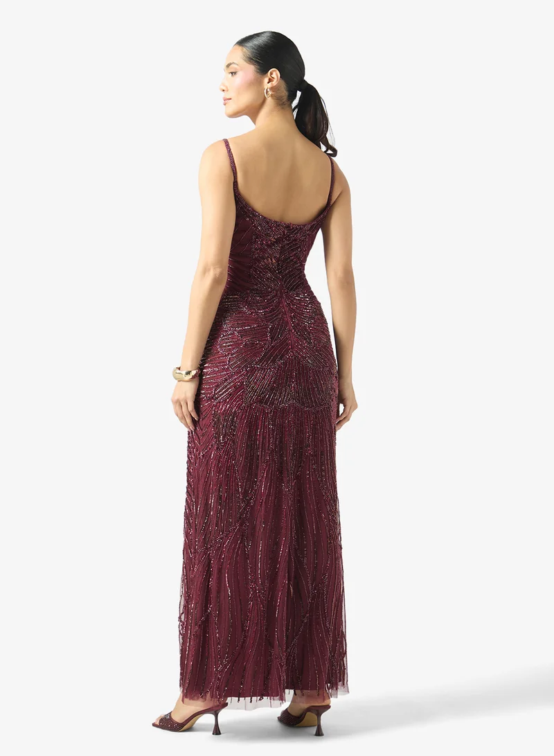 Namshi X Sequin Emebllished Evening Dress