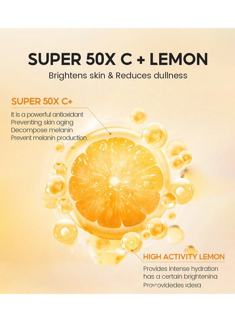 Vibrant Glamour Vitamin C Sunscreen Serum，SPF 50+ PA+++ UVA/UVB Sunblock 50X C 3X Ceramide Repair Skin Moisturizing（30g）  - Image 5