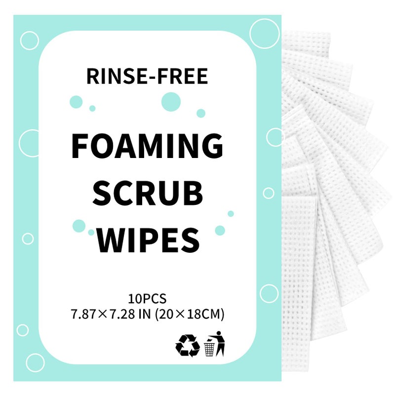 RAQEHO 10 Face Wipes Women Cleansing - Body Wipes for Adults Bathing No Rinse Partial Residual Makeup Removal Elderly Care Disposable Facial Shower Wipes Travel Camping Cleansing Supplies - Image 1