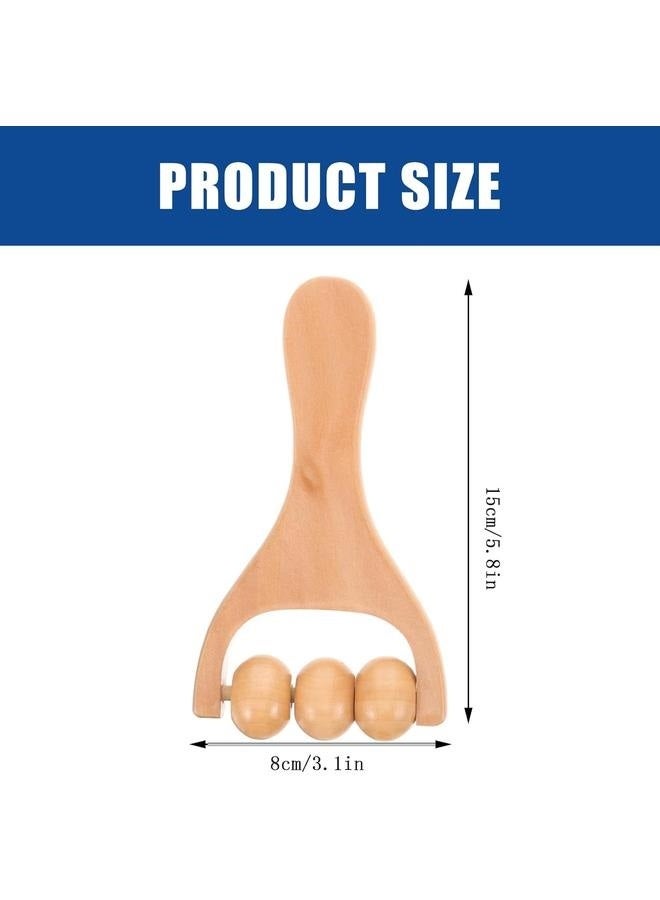 إسكدنيا بكرة تدليك العضلات مكونة من قطعتين، بكرة تدليك خشبية، بكرة نقطة الزناد الخشبية للجسم والوجه، بكرة تدليك الوجه والرقبة مضادة للسيلوليت لكشط أداة تدليك يدوية - Image 5